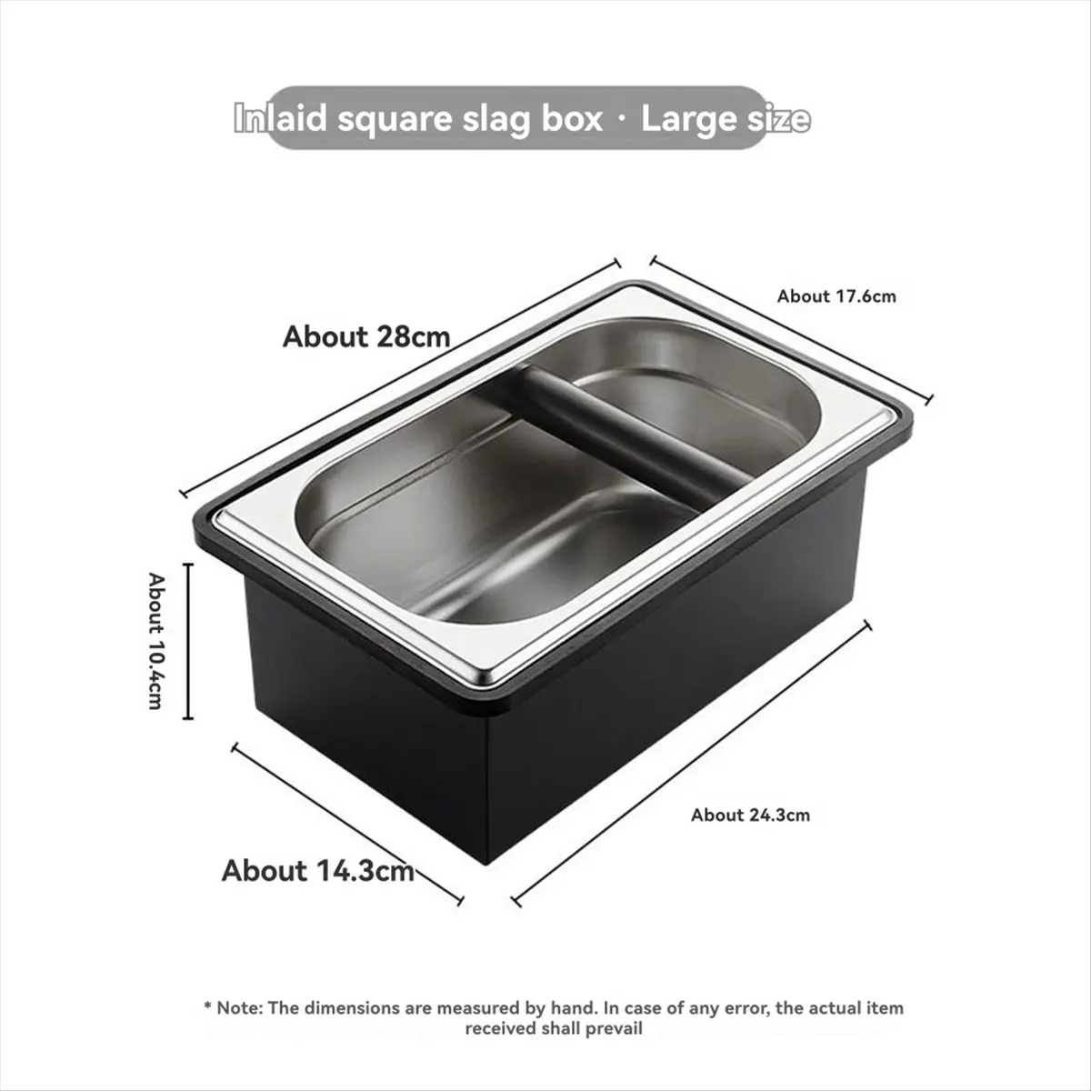 N14R Top Coffee Knock Box Embedded Coffee Grounds Bucket Coffee Knocking Grounds Bucket Coffee Powder Grounds Tank