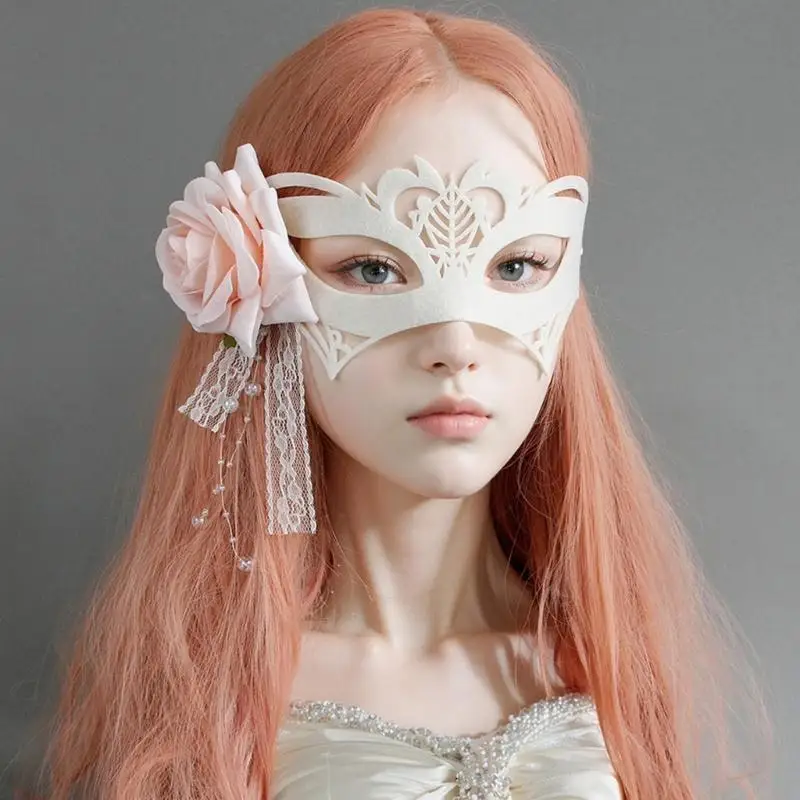 652F Masquerade Eyemask com decoração flores para casamento, flor Eyemask para festas máscaras femininas, bailes