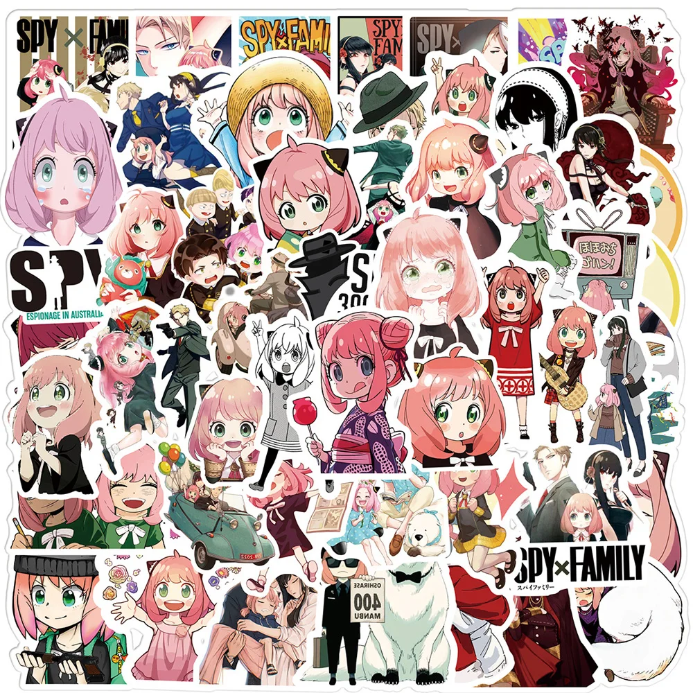 10/30/50/100pcs Anime SPY×FAMILY Stickers Cute Anya Yor Cartoon Sticker for Kids Toy Phone Notebook Suitcase Fun Graffiti Decal