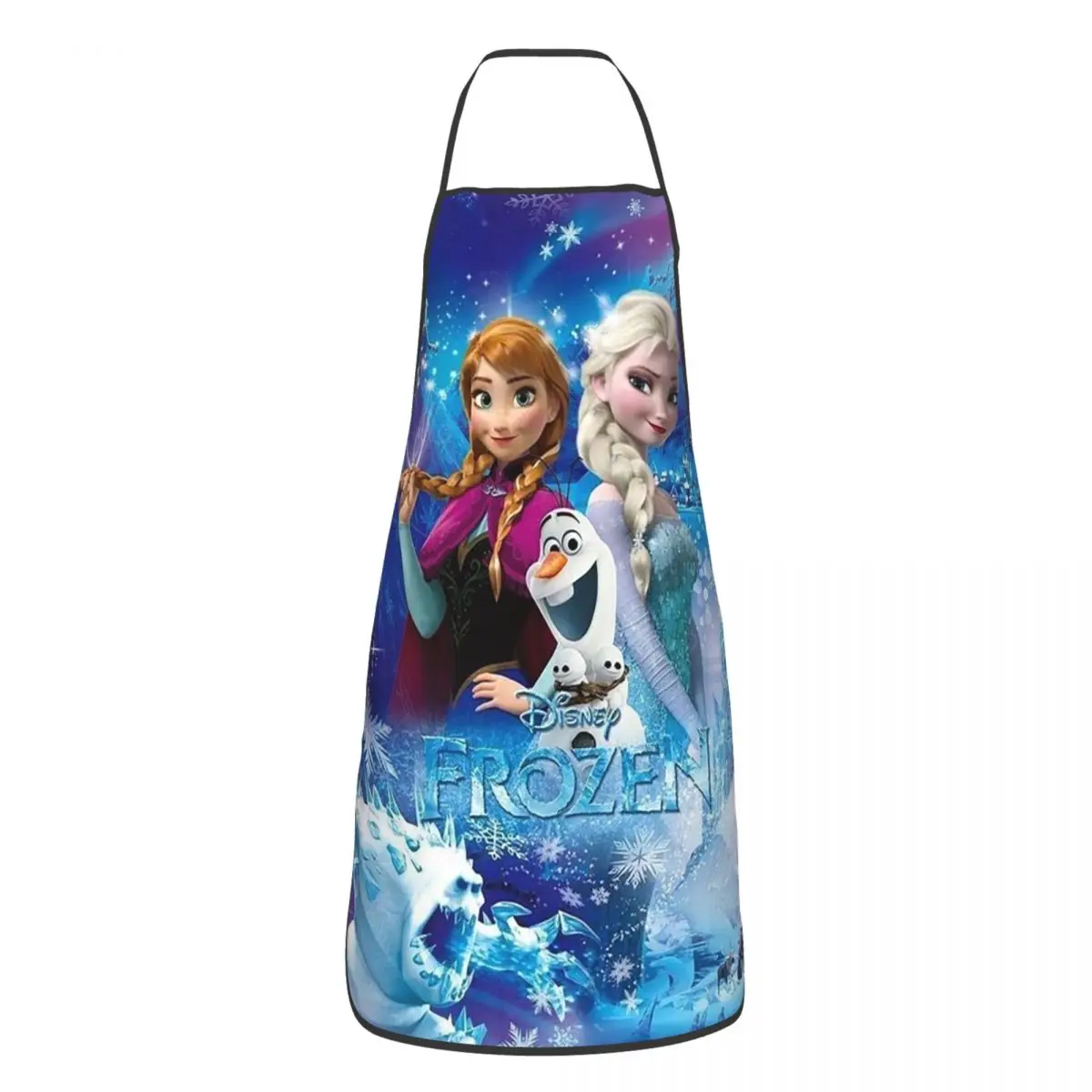 Custom Frozen Princess Elsa Anna Apron for Women Men Unisex Bib Animated Kitchen Cooking Tablier Cuisine Chef Painting