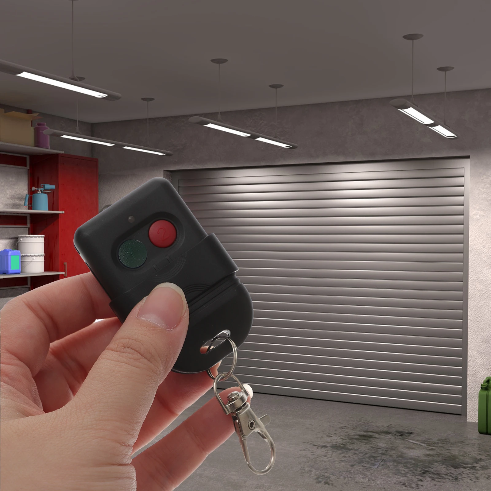 

Garage Door Remote Key Fob Replacement Wireless Controller Keys Electronic Keychain