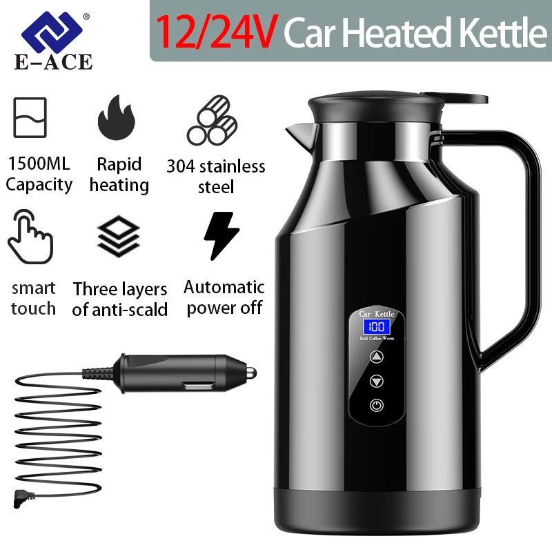 

Автомобильный чайник с интеллектуальным контролем температуры, 1500 мл, уличный чайник большой емкости для путешествий на большие расстояния