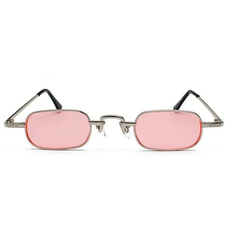 2Pcs Retro Punk Glasses Clear Square Sunglasses Female Retro Sunglasses Men Metal Frame - Black + Black Gray & Pink + Silver