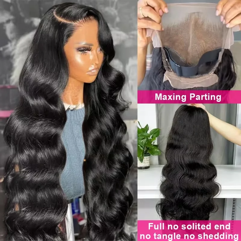 

250% Density 13x6 Body Wave Lace Front Wigs 36 40I nch Pre Plucked 13x4 HD Transparent Lace Frontal Wigs Human Hair for Women