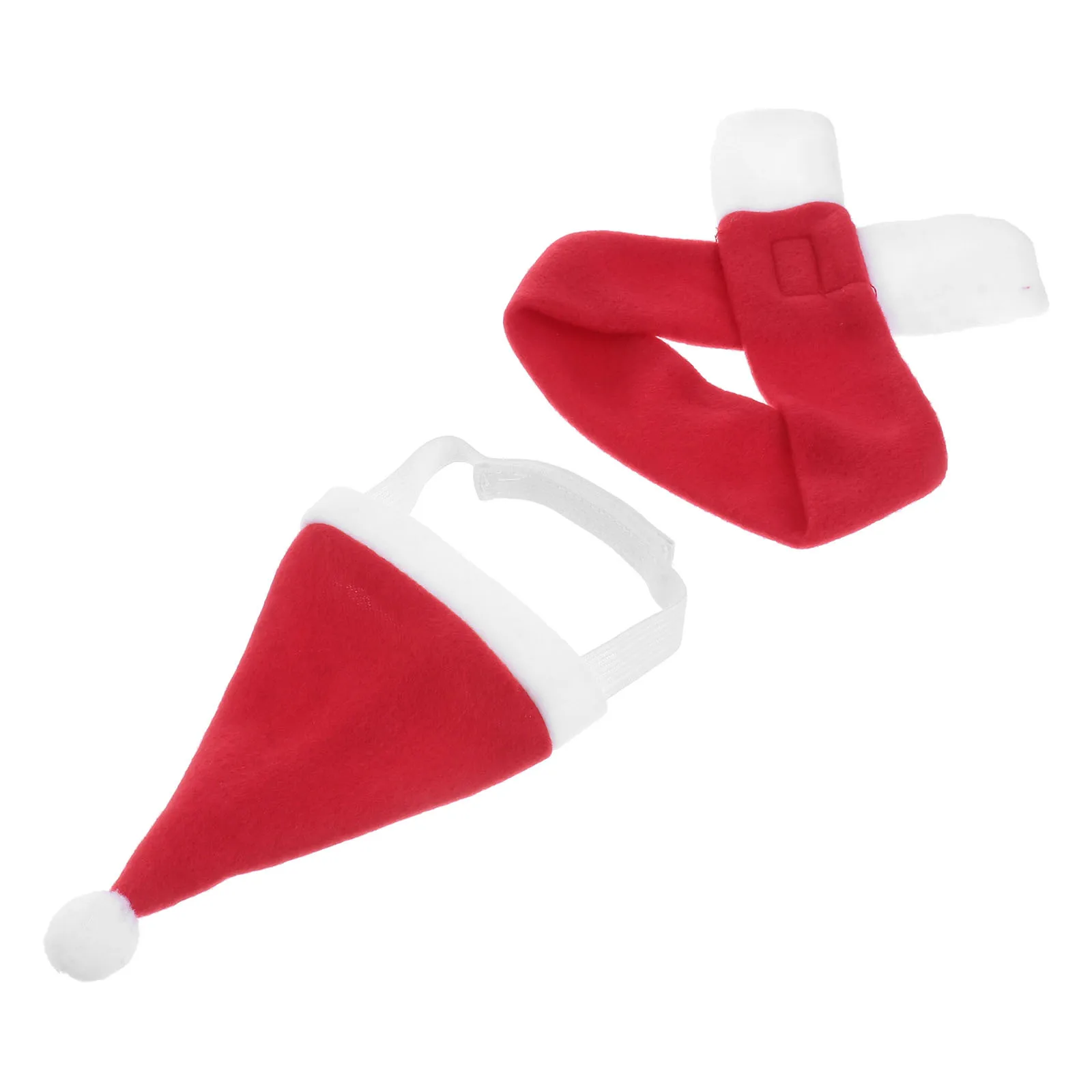 

L Size Pet Hat Scarf Set Red Christmas Dog Cat Clothes Soft Fleece Cosplay Party Props Adorable Masquerade Birthday Parades