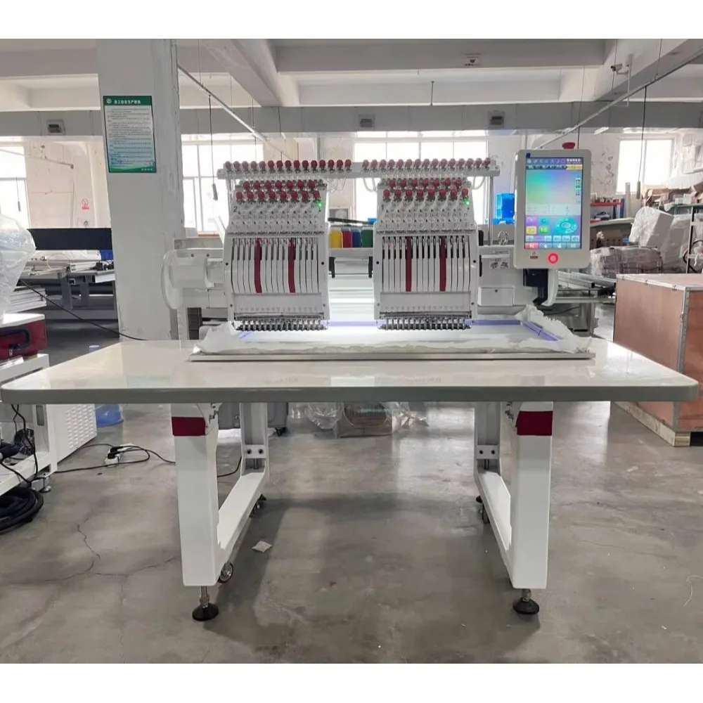 Wholesale Prices Embroidery Machine Colors and Logo Professional 2 Heads Computer Embroidery Machine for Flat Hat Cloth
