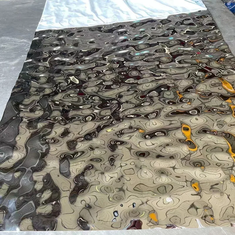 For Water ripple stainless steel plate processing custom embossed plate pendant ceiling lobby ceiling bar wall metal wave plate
