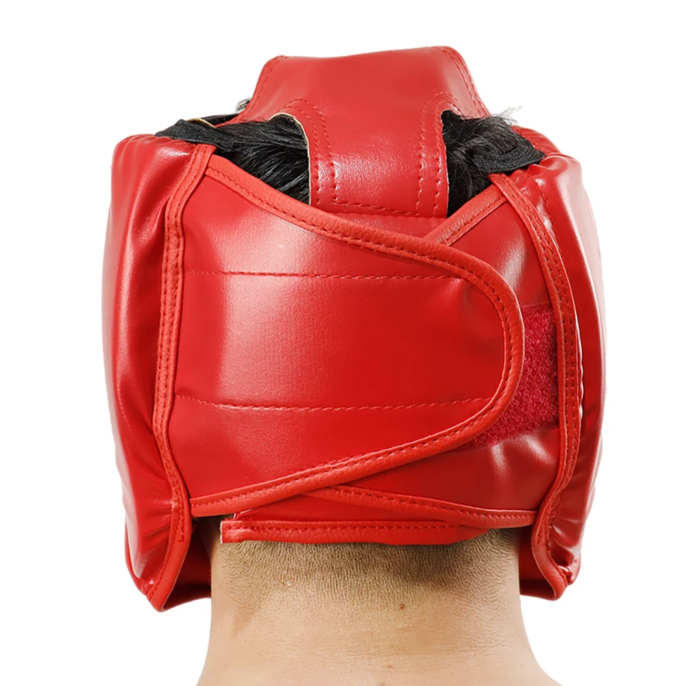 Neuer Boxhelm Leder Karate Muay Thai Sanda Training Erwachsene Kinder Kunsthelm Kopfschutz Taekwondo Karate Boxhelme – Detail 7