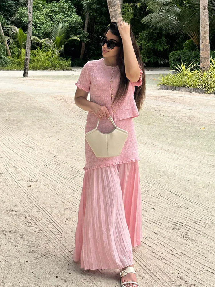 Hh feminino sexy sólido o-pescoço laminado decoração único breasted curto topo feminino verão bolsos de manga curta topo de malha