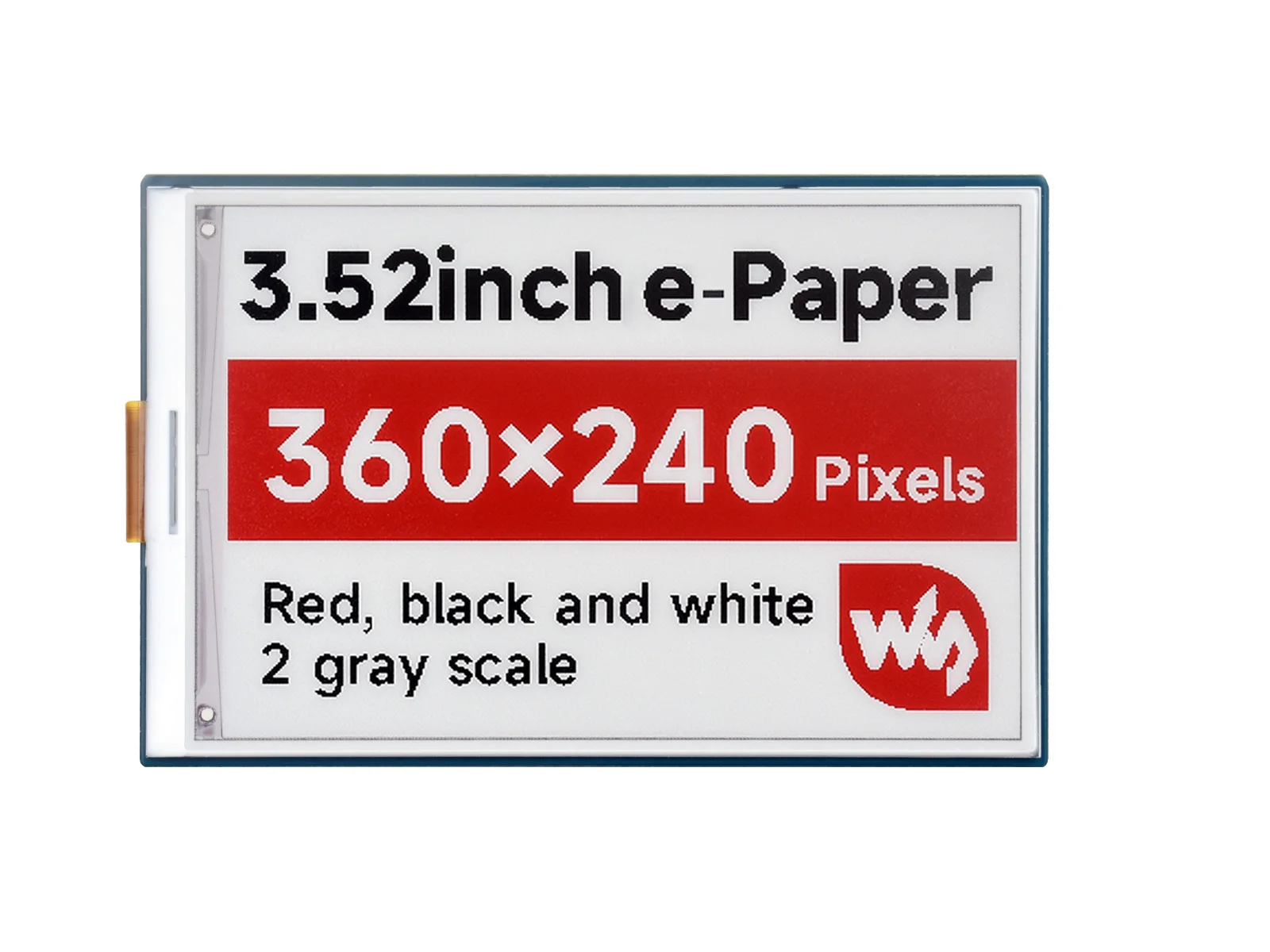 

3.52inch E-Paper Display (B), E-Ink Display, 360x240, Red/Black/White, SPI Interface-:Waveshare