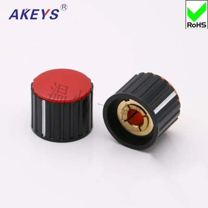 10 PCS KNZ-20-6.0 potentiometer Rubber Plastic color knob Rotating band switch hat screw fixing