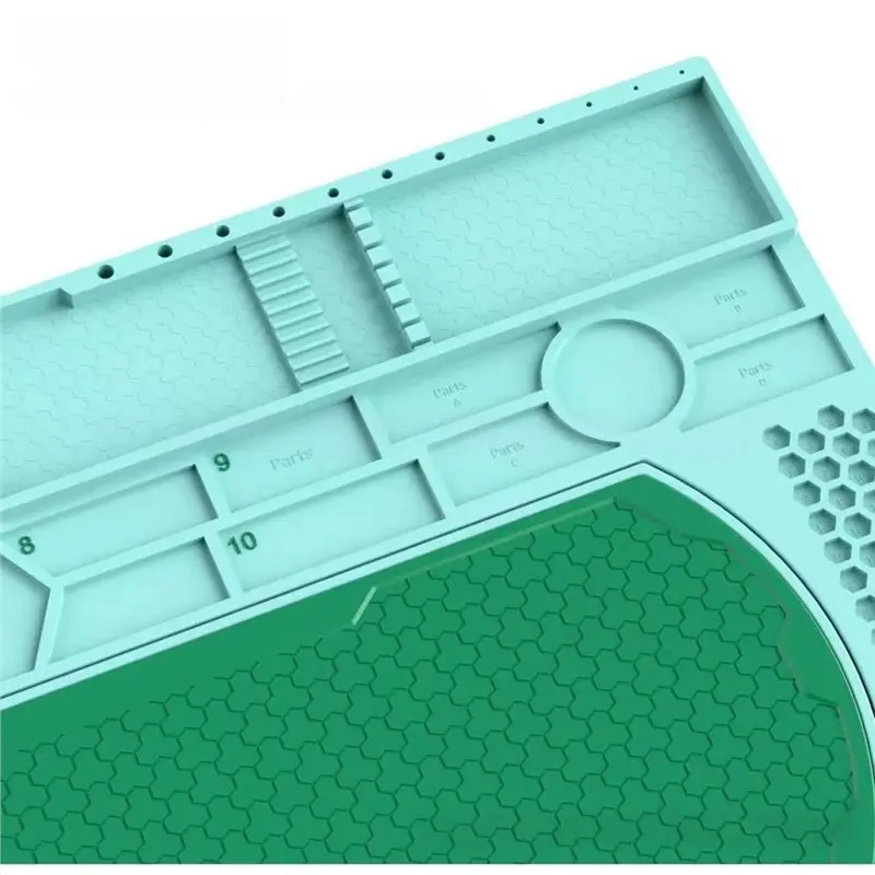 Cooking Appliances Magnetic Repair Silicone Pad With Screw Fixing & Tool Storage Phone Disassembly PCB Electronic Repair Green
