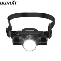 BORUiT HP900 Diving Headlamp 800 Lumen 18650/21700 Battery Torch IPX8 Waterproof Headlight For Fishing Camping Aluminum Alloy