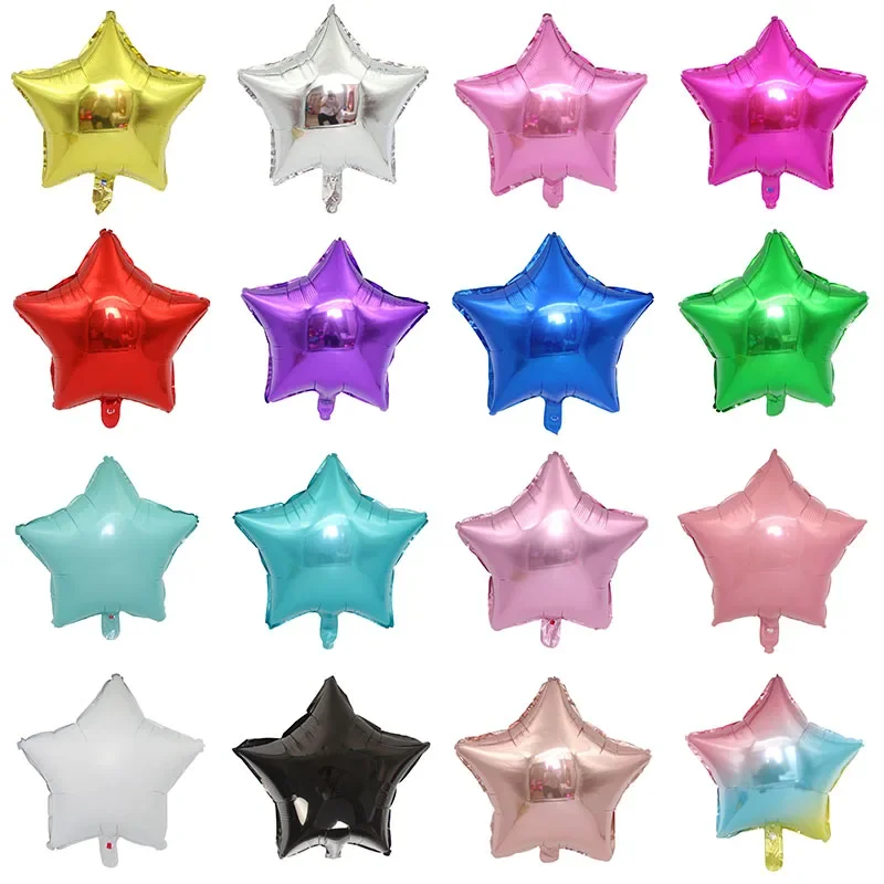 1pc 18inch Star Heart Inflatable Helium Balloon Birthday Party Decorations Kids Foil Balloons Wedding Christmas Supplies Gifts