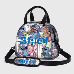 MINISO Disney New Stitch Lunch Bag Animation Peripheral Fully Printed Hand-held Shoulder Strap Insulated Lunch Box The Best Gift