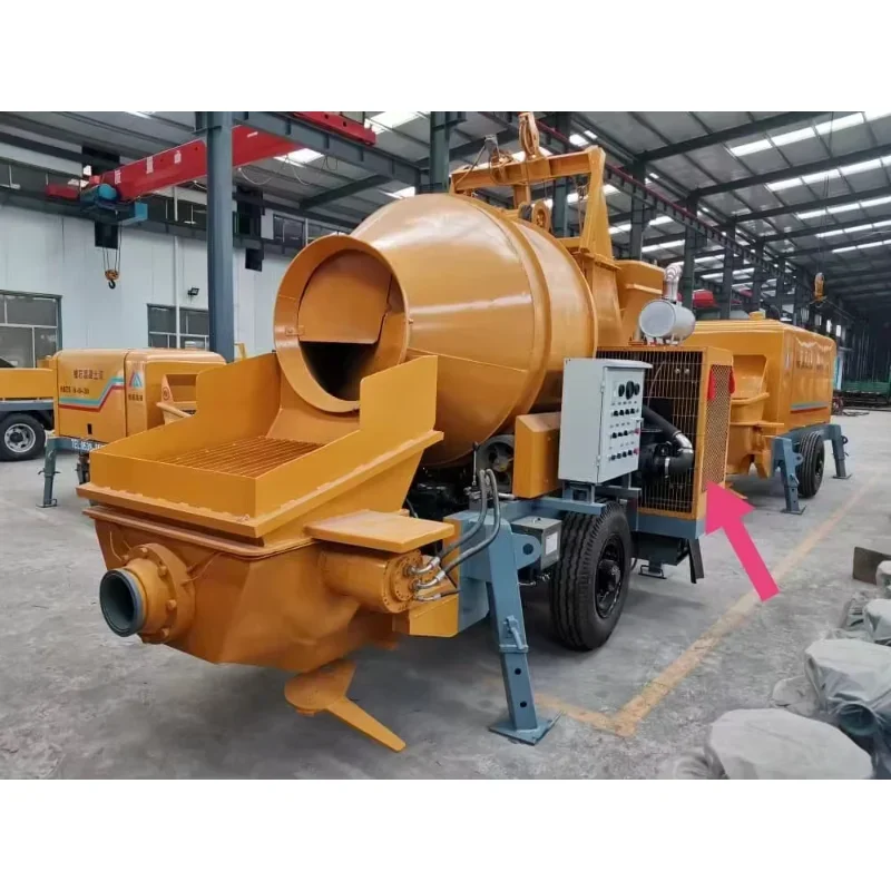 Large Pumping Capacity 22M³/H Portable Concrete Mixer Pump Maximum Aggregate Size Diesel Engine Electric Motor for Construction