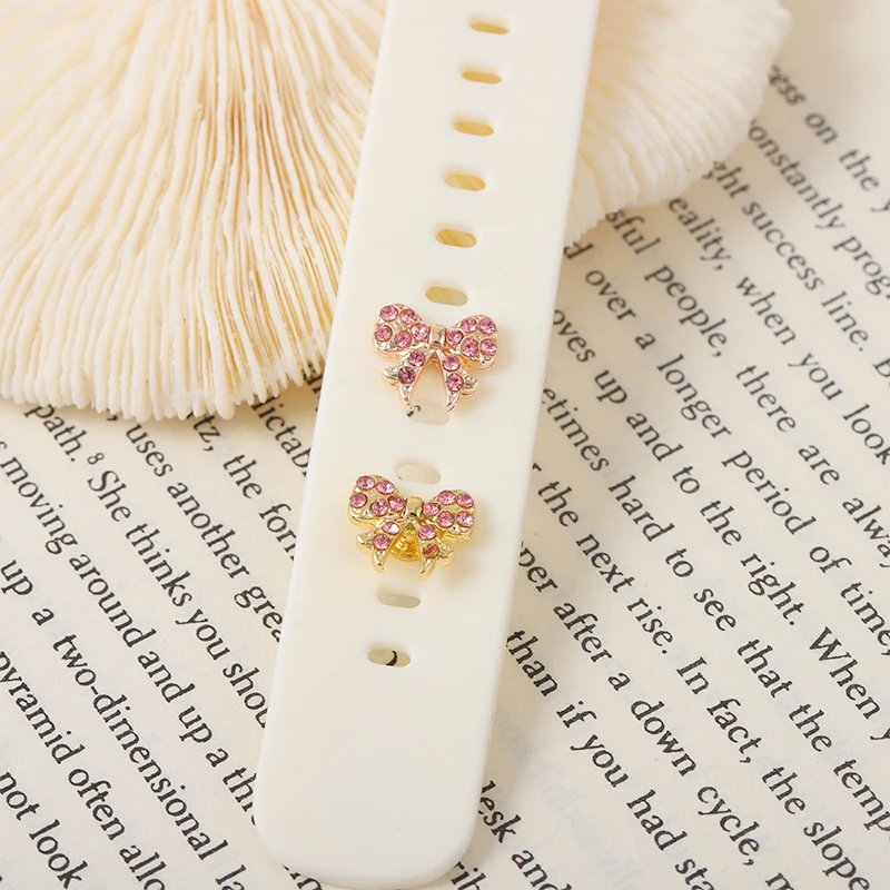 Dijes decorativos de correa de reloj para correa de Iwatch, pulsera de silicona, joyería de uñas de Metal, accesorios de tachuelas para Apple Watch Band