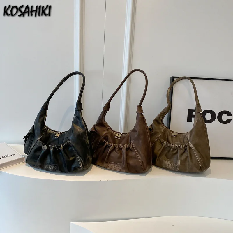 Luxury Design Fashion Zipper Underarm Bag Streetwear Grunge Vintage Handbags Japanese Y2k Aesthetic Shoulder Bags Women Casual