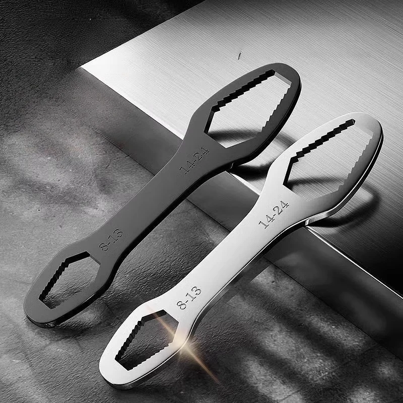 Double-headed Plum Wrench 8-22 Multi-function Anti-skid Self-tightening Adjustable Stay Wrench Household Auto Repair Hand Tool