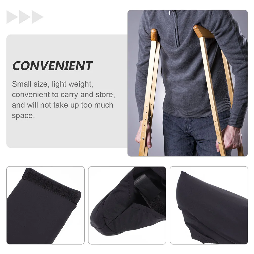 

1 комплект подушечек для трости, прочные дышащие ручки, чехлы для подмышек для пожилых людей, аксессуары для тростей, облегчение боли, коврик для костыля