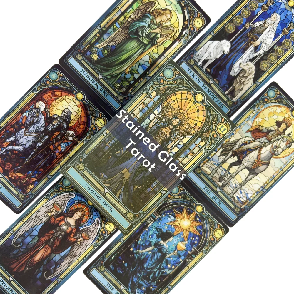 ๐ฎ Complete Stained Glass Tarot Deck โ High-Quality Divination Cards for Insight & Intuition 1