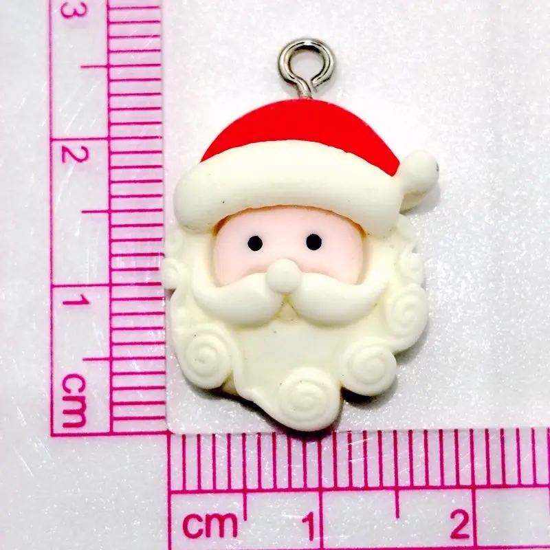 10 stücke Weihnachts karikatur niedlichen Harz Anhänger Santa Claus bunte flache Rückseite Nagel Charms DIY Halskette Armband Schlüssel ring Zubehör