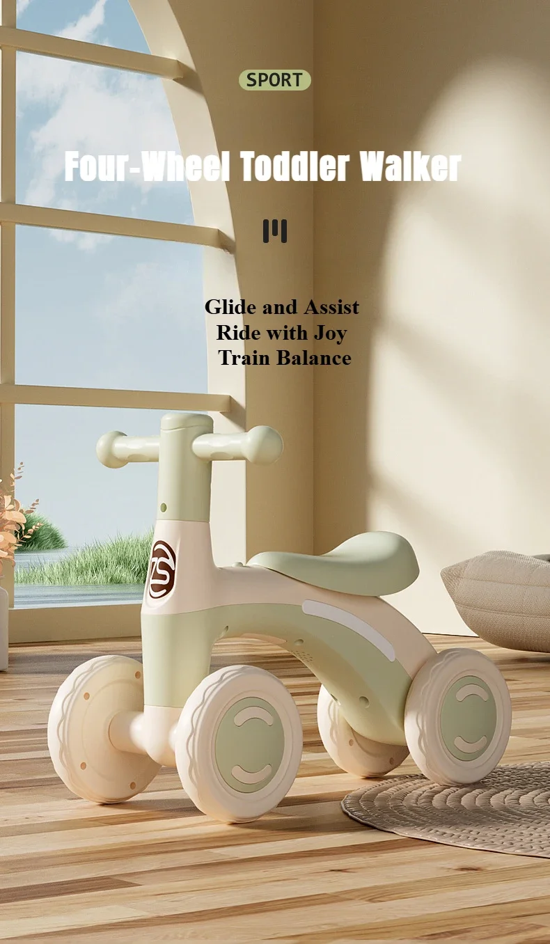 Draisienne Vélo pour Enfant à partir de 1 an, Jouet avec 4 Roues pour Vélo bébé de 12 à 36 Mois, Premier vélo sans pédales pour garçons et Filles