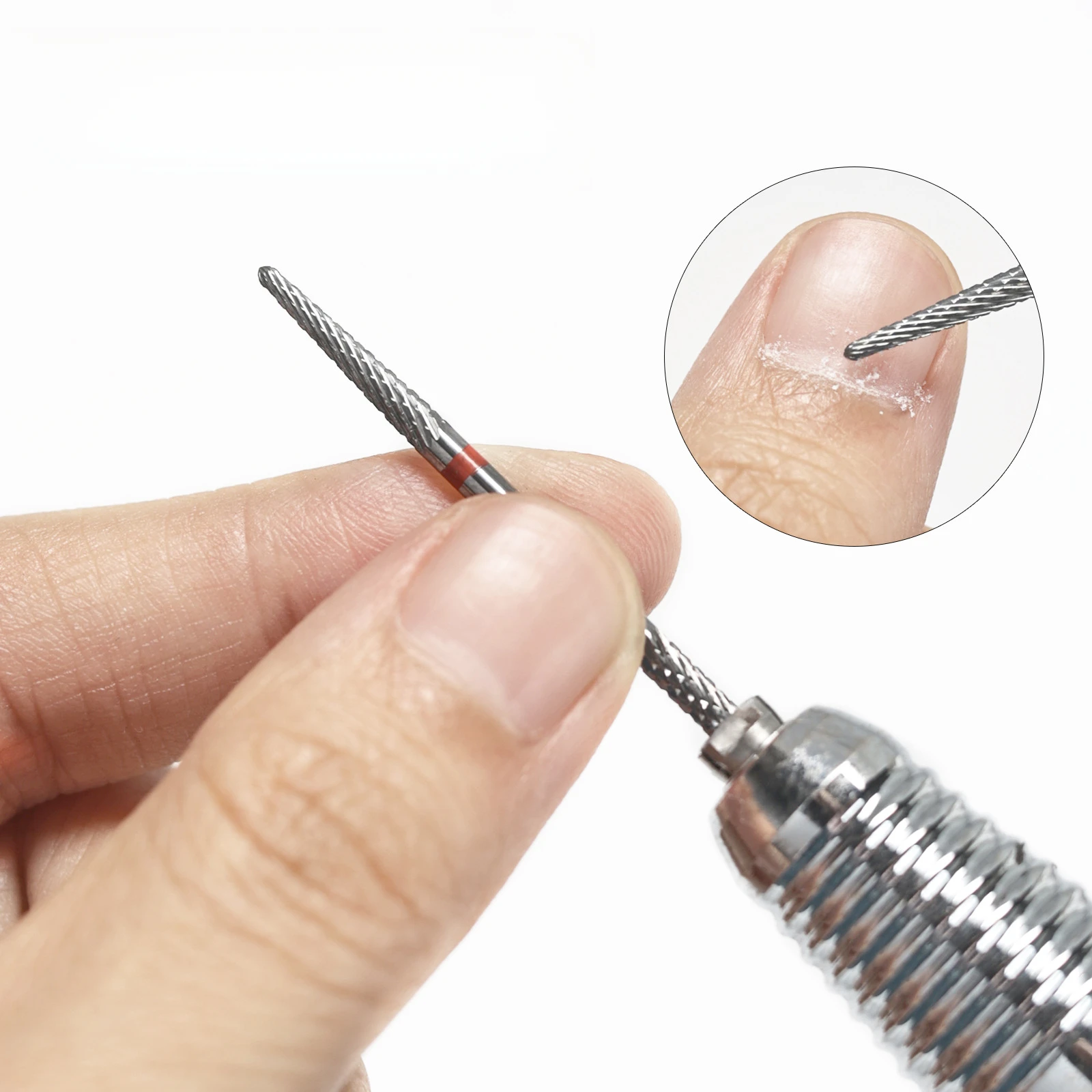 Double Head Cuticle Drill Bit 3/32" Professional Pointed/Round Head Tungsten Carbide Nail Bit F/M for Nail Electric Drills