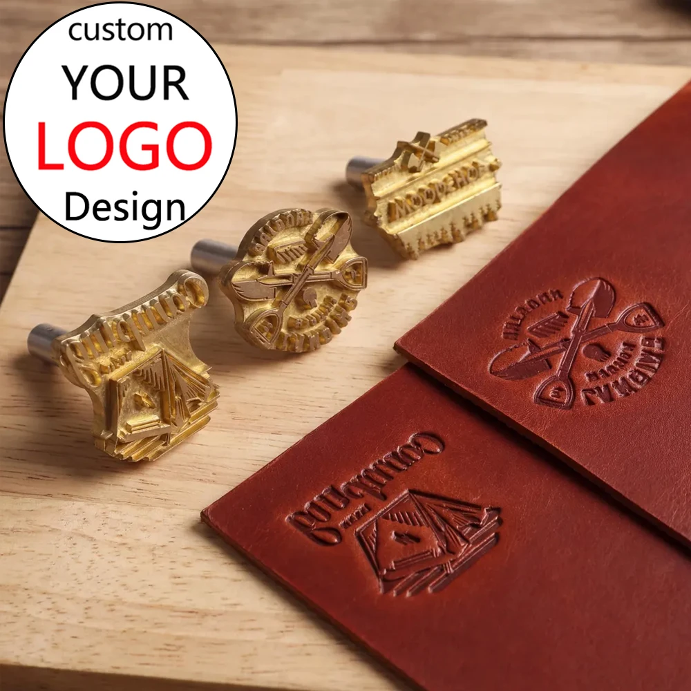 M8 Custom Leather Stamp Brass Embossing Stamp with LOGO Text Hammer Press Leather Craft Tool Gift for Leather Craft,Fur,Leather