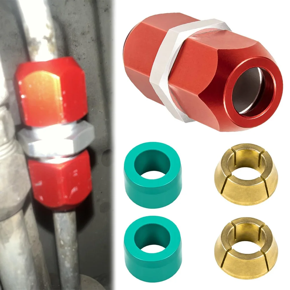 800-641 Line Splice Connector Splicer Coupler For 3/8'' Aluminum Lines, A/C Air Conditioning Repair Splice Connector