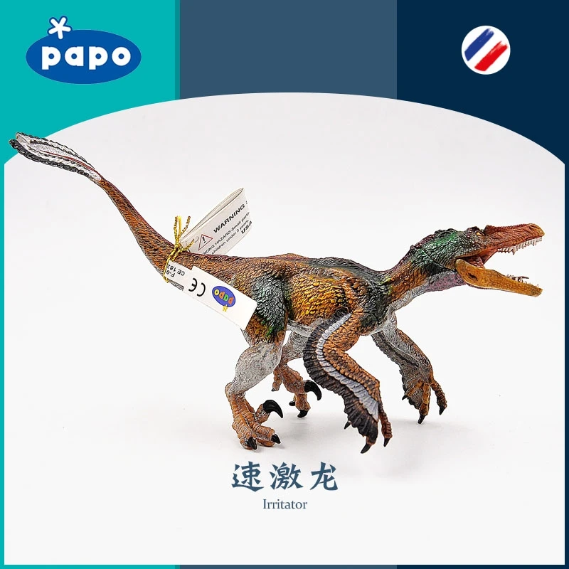 In Stock France Papo Lrritator Dinosaur Model 18cm Static Statue Velociraptorinae Velociraptor Mongoliensis 55055