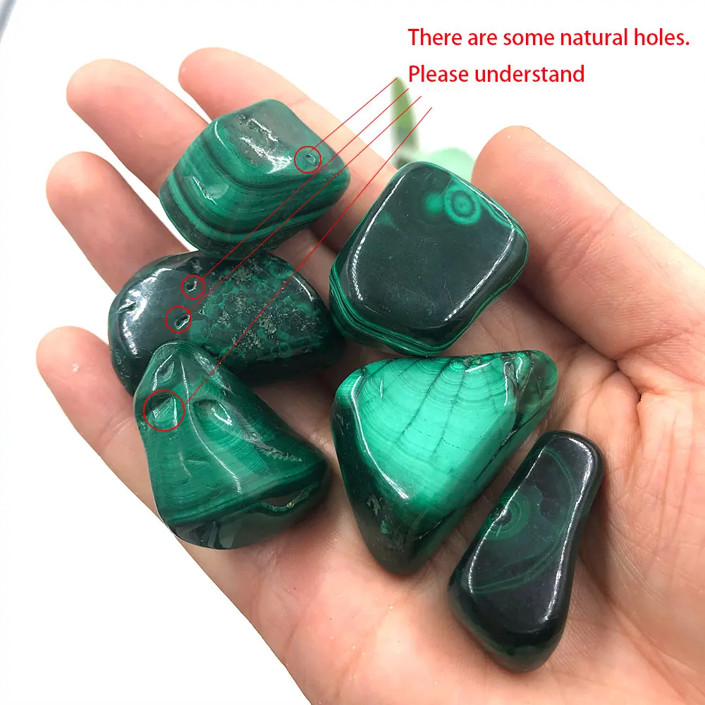 1pc Natural Malachite Tumbled Stone Crystals Reiki Healing Gemstone Crystal Mineral Home Room Decor Ornament Aquarium Decoration