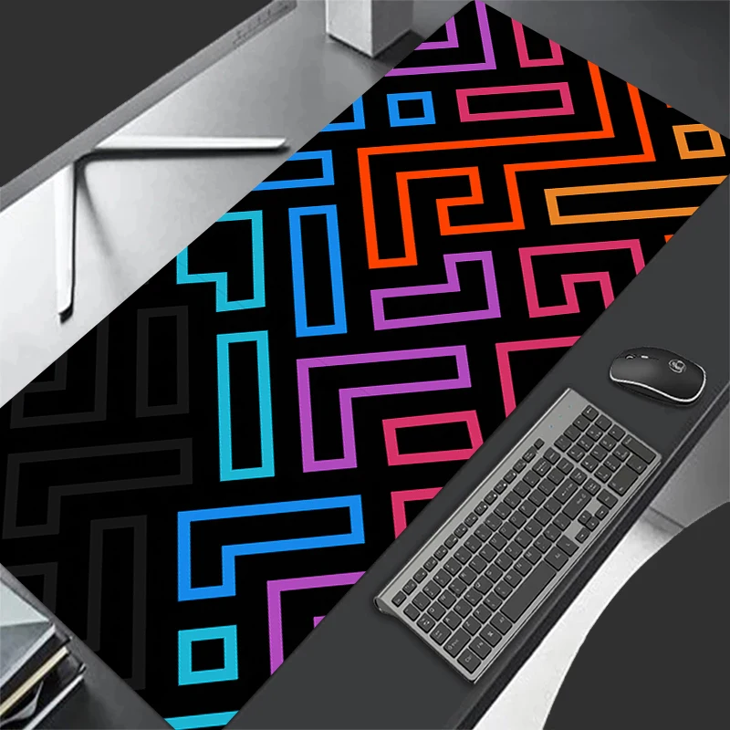 3.Black and white mouse pad simple art multi-model computer accessories Mechanical keyboard plus long table mat rubber non-slip