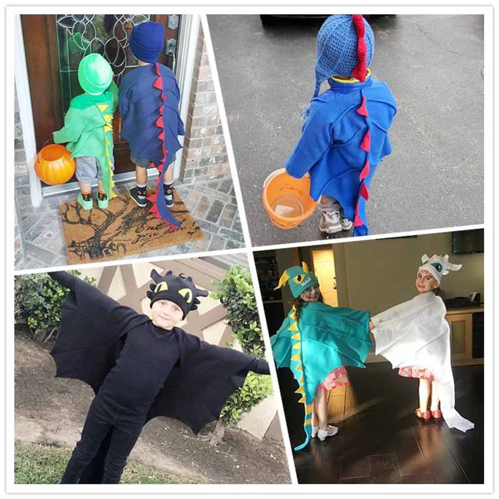 Costume de cosplay de dinosaure pour enfants, masque Everak pour garçons et filles, déguisement de dragon de dessin animé, tenues de cape amusantes, jeu de rôle d'Halloween imbibé