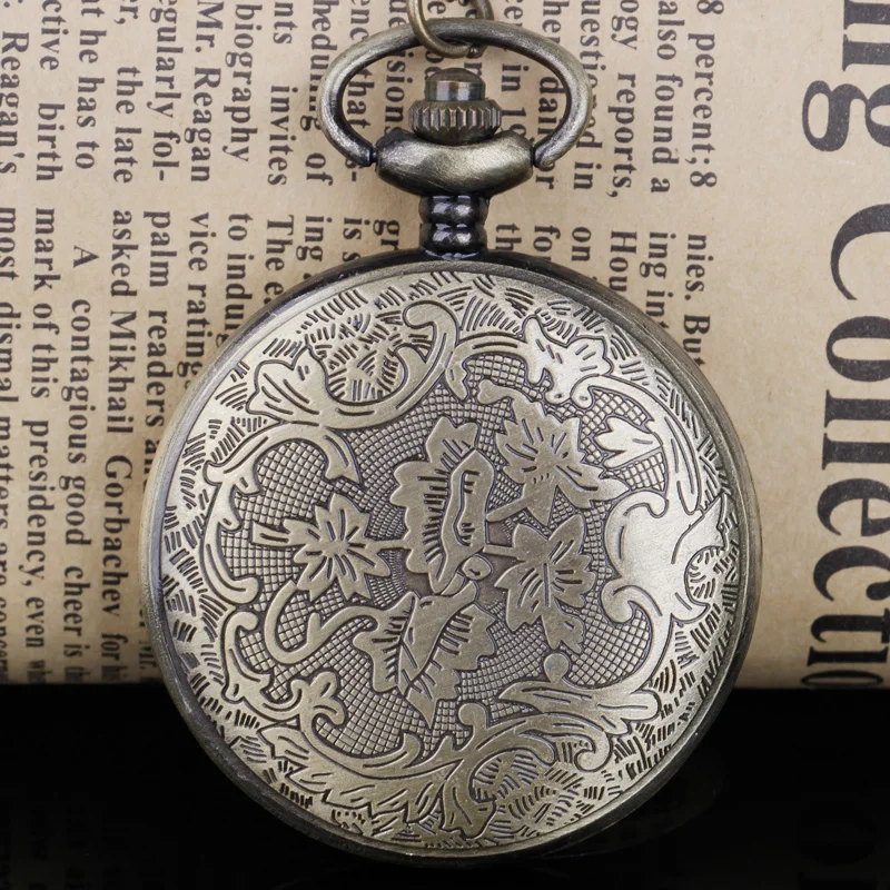 العتيقة خمر الجوف Steampunk ساعات الجيب الكوارتز النساء سلسلة رجالية الساعات هدايا للأطفال ساعة Relojes دي Bolsillo