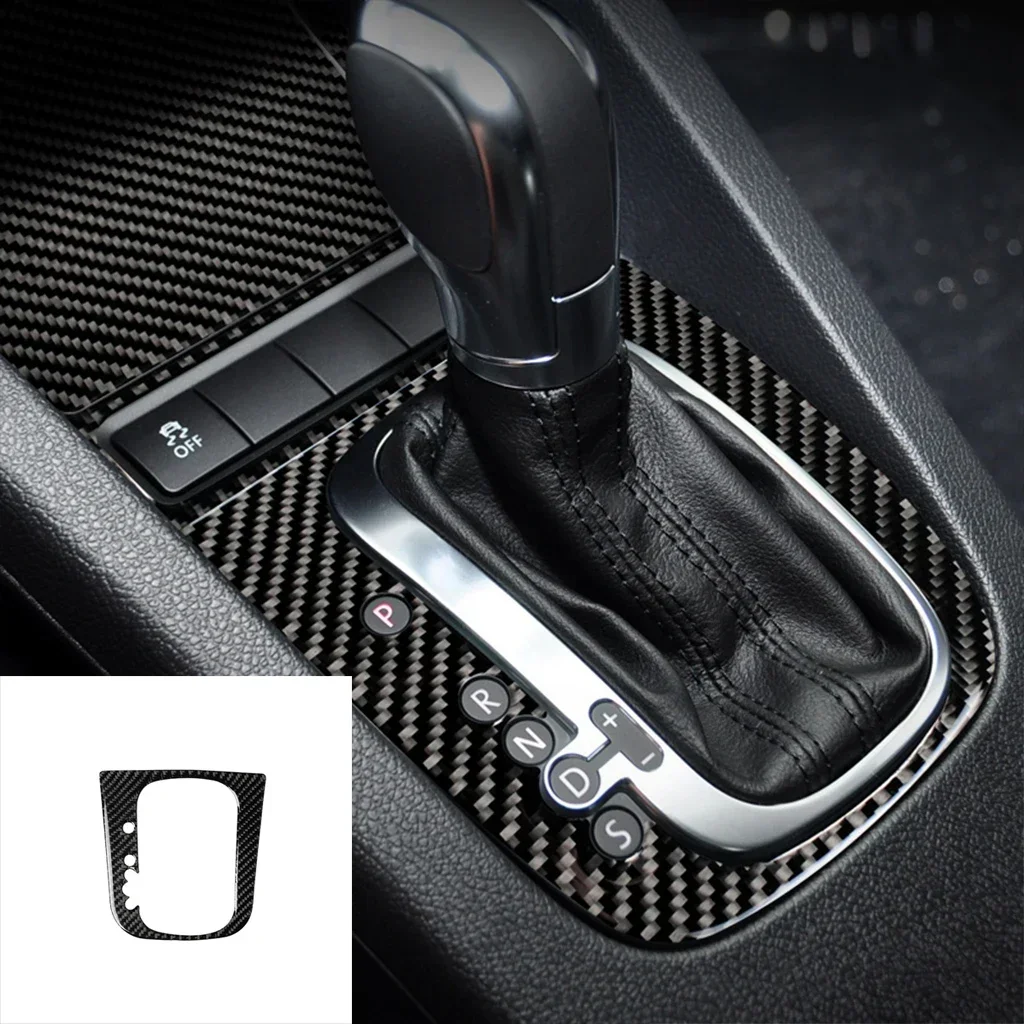 폭스바겐 골프 6 Gti R MK6 2008-2012 탄소 섬유 인테리어 자동차 기어 시프트 패널 커버 프레임 트림 스티커, 자동차 액세서리