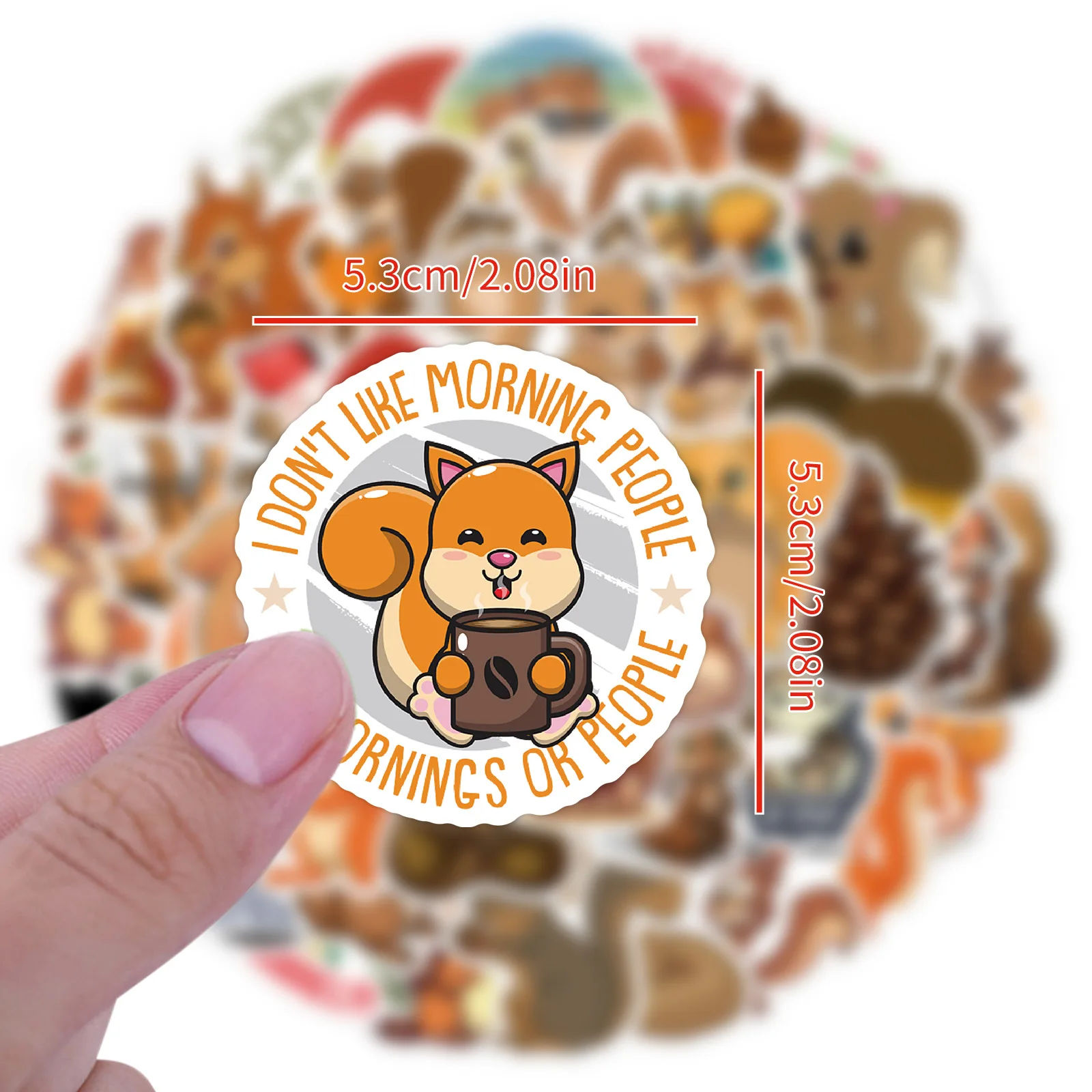 

60 шт., милые наклейки с изображением белки, животные, мем, граффити, детские игрушки, наклейки «сделай сам», чемодан, холодильник, ноутбук, гитара, автомобиль, велосипед, украшение