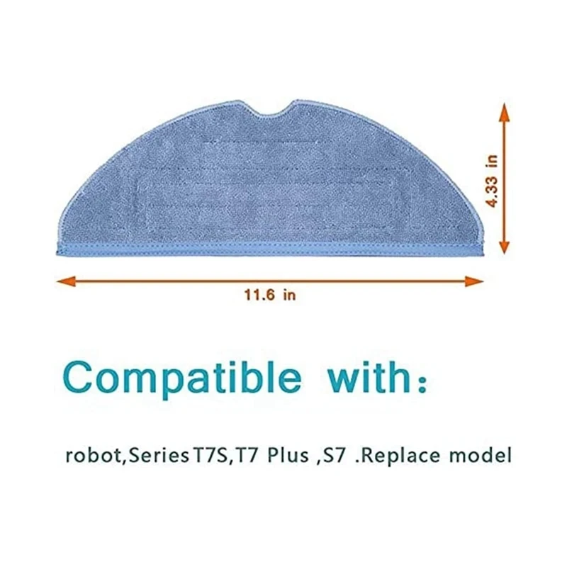 Vacuum Mop Replacement Pads For T7S T7S Plus S7 /S7 Maxv/S7 Maxv Plus/S7 Maxv Ultra Reusable Hard Floor Expert