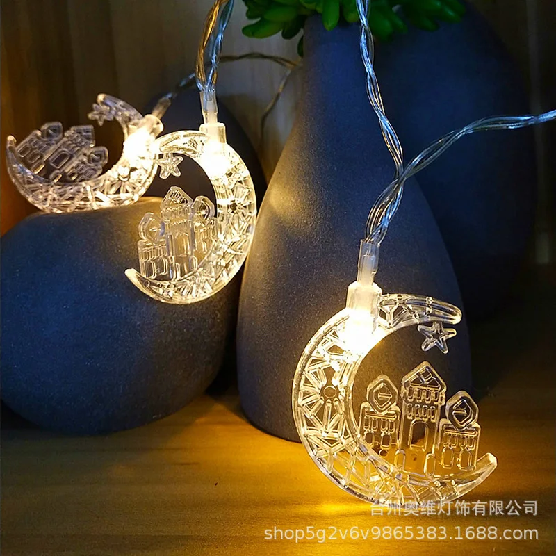 2m 10 LED Light Star Moon Strings Light Small Star Light Islamic Muslim Decorative Lamp Ramadan Eid Mubarak Decoration 2023