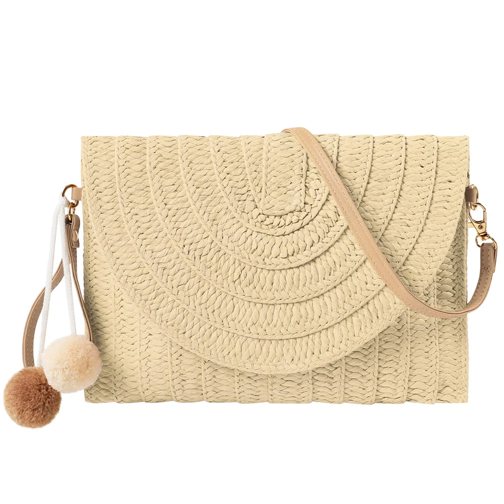 

Bohemia Handmade Straw Beach Shoulder Crossbody Bag Women Summer Holiday Beach Bag Raffia Handbag Envelope Wallets