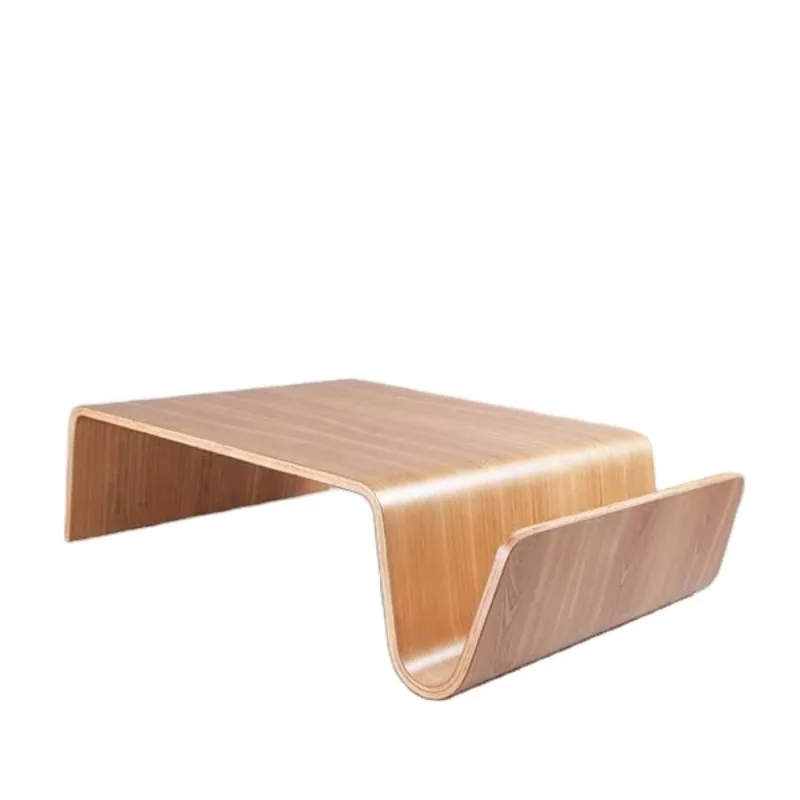 

Curved plywood coffee table Mid-century modern living room furniture Solid wood coffee table Wooden convertible