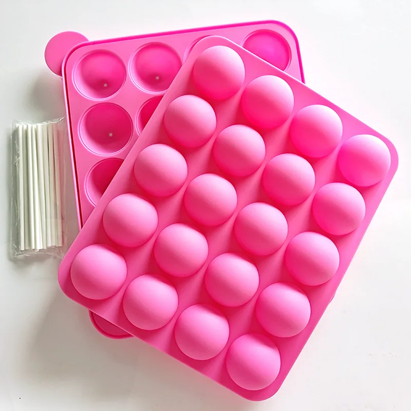 20 Holes Silicone Cake Pop Mold Lollipop Maker Baking Cake Mould Candy Chocolate Bar Mold Kitchen Accessories Decorating Tools