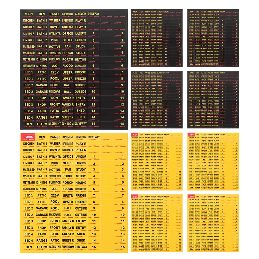 10 Sheets Circuit Breaker Labels Self-Adhesive Electrical Panel Fuse Box Breaker Box Stickers Electric Panel Labels