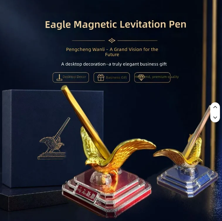 Magnetic Levitating Eagle Pen Floating Desk Pen Luxury Executive Business Gift For Office Desktop Decoration Souvenir Ornament