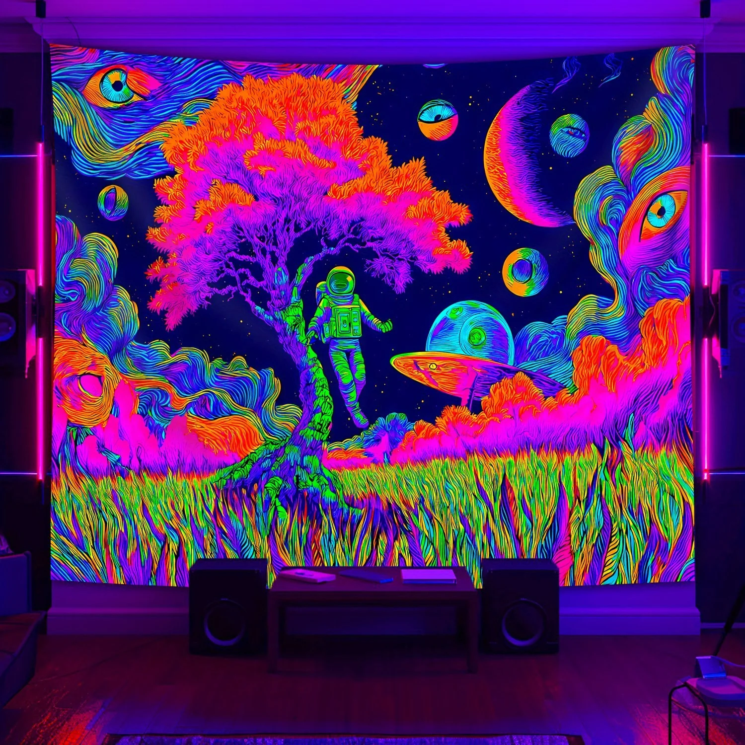 VIKAMA Weltraumforschung Wandteppich Kinderzimmer Dekor Spielzimmer Hintergrund Sci-Fi Thema Wandbehang Raum Akzent