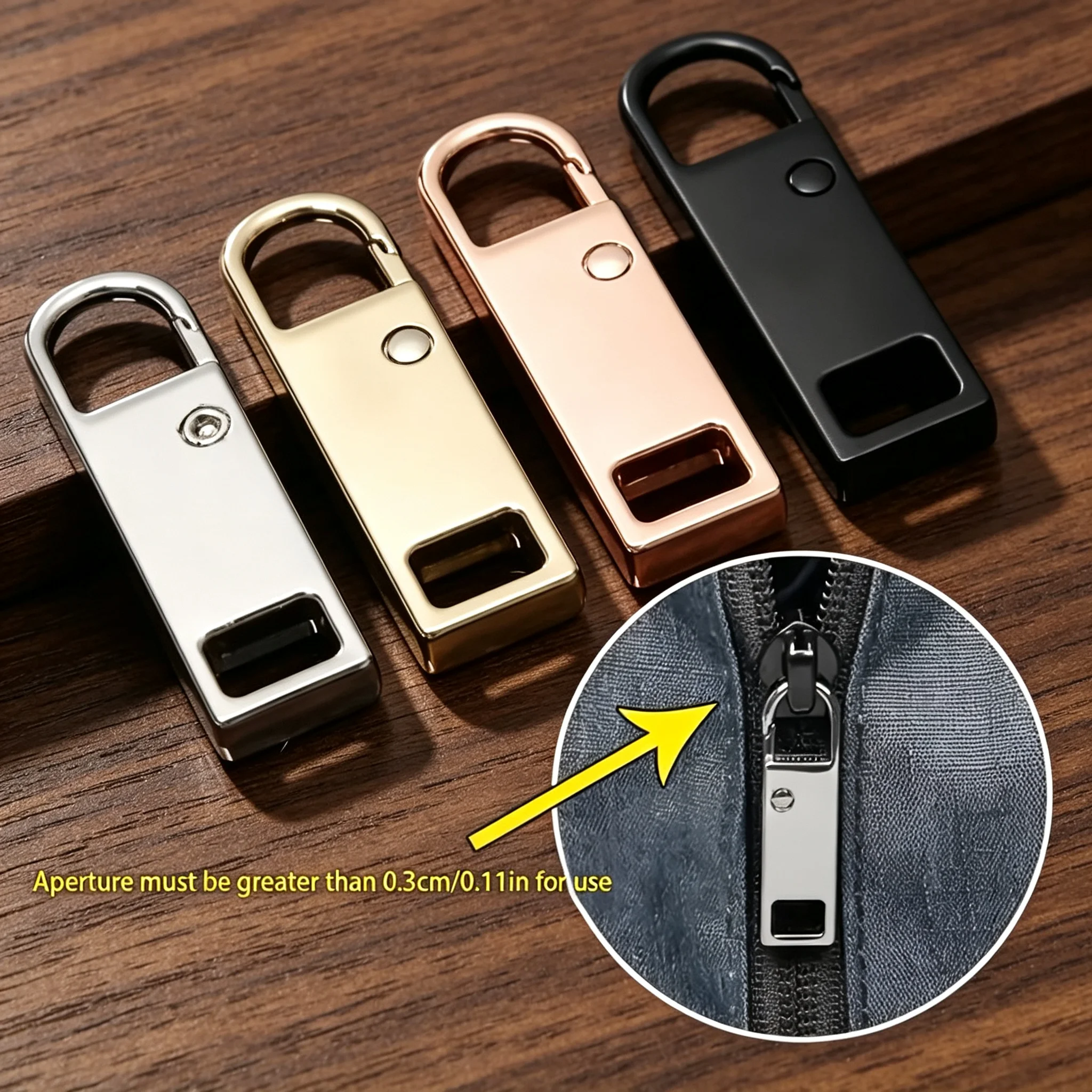 4-Piece Tool-Free Quick Zipper Head Repair Kit｜Universal Detachable Hook Slider, Easy to Fix Jackets/Backpacks/Boots/Suitcases