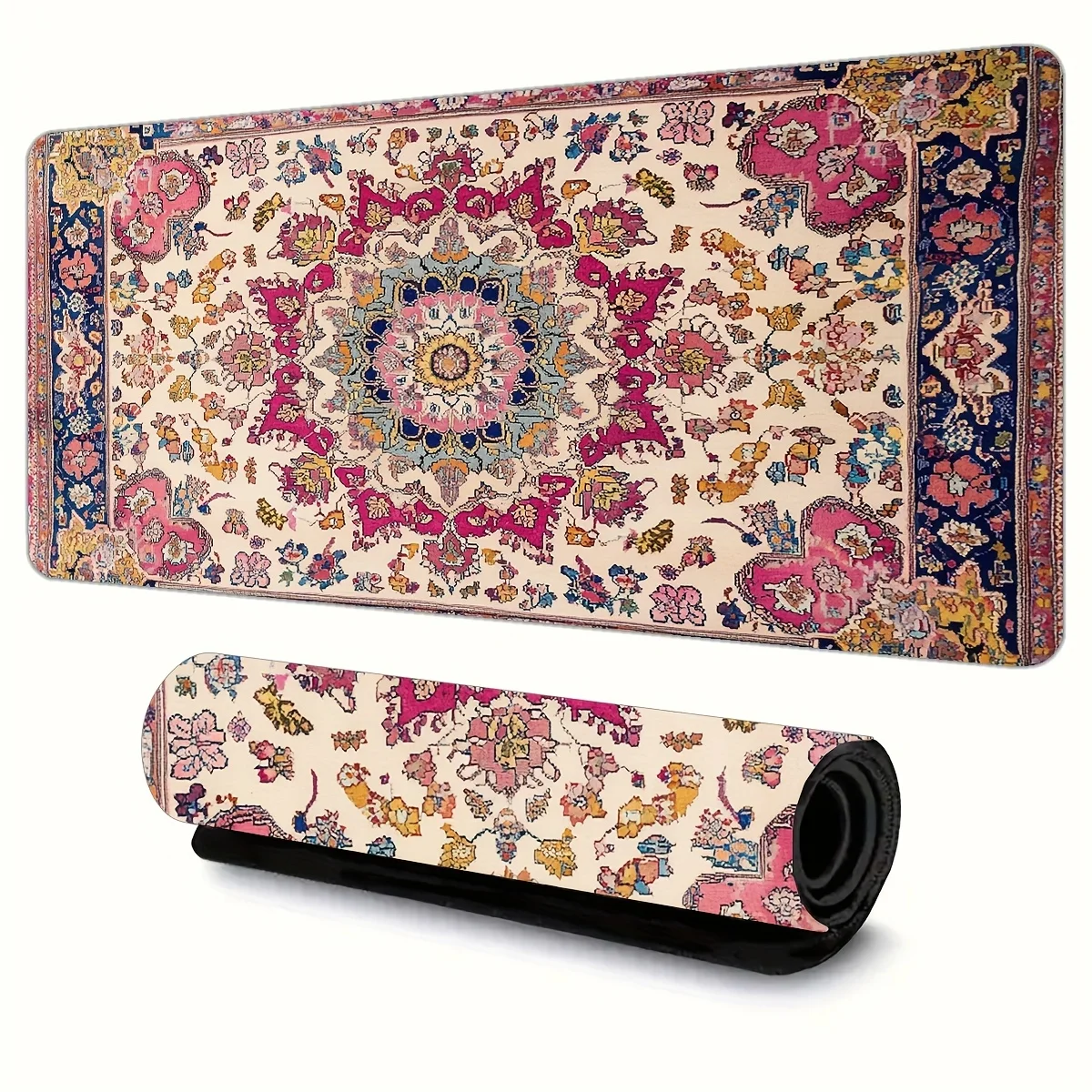 

Прочный резиновый коврик для мыши водонепроницаемый, противоскользящий, моющийся. С персидским цветочным узором. Подходит для геймеров.