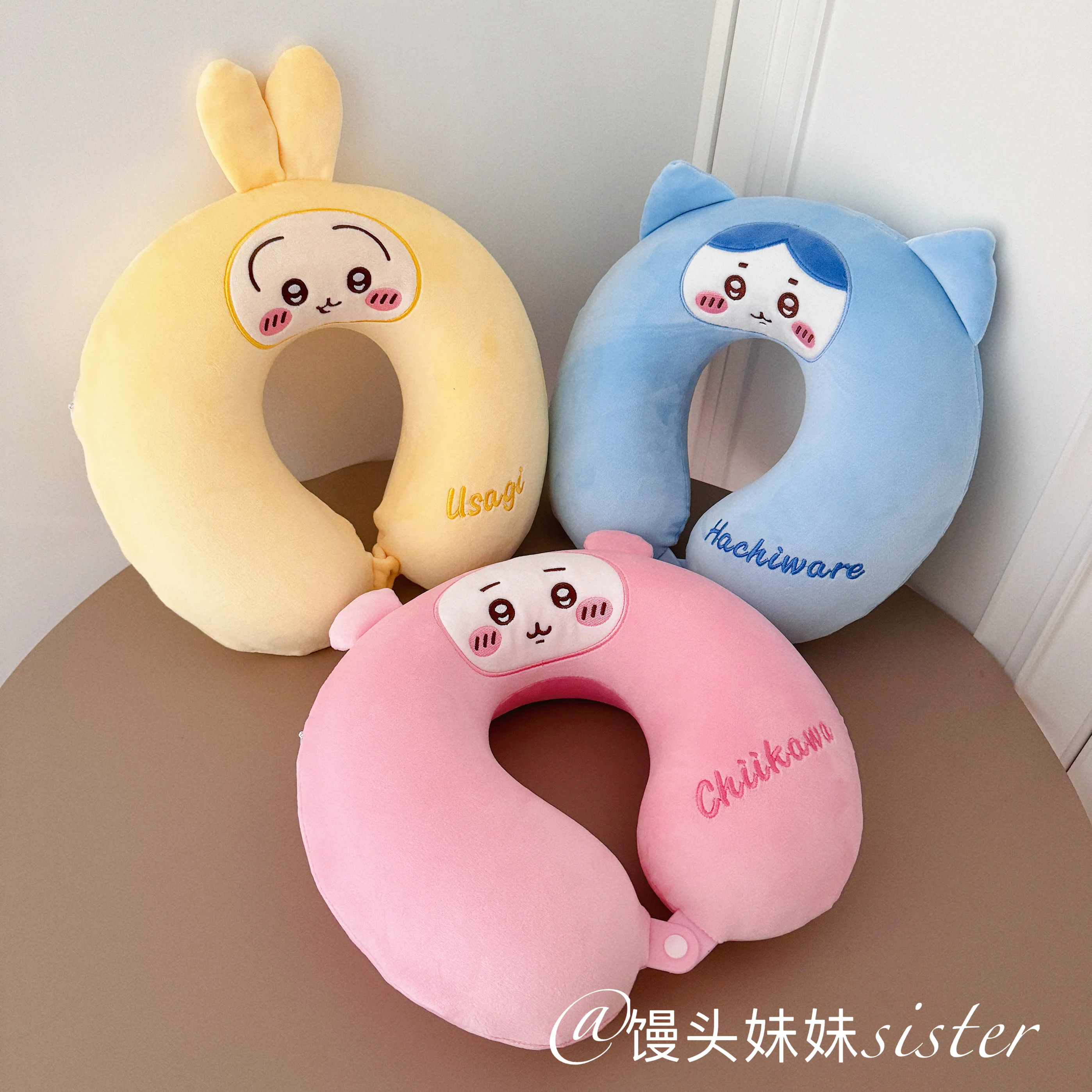 Chiikawa Memory Foam Cartoon U-shaped Pillow Usagi Stuffed Anime Hachiware Travel Pillow Nap Office Comfortable Washable Gifts