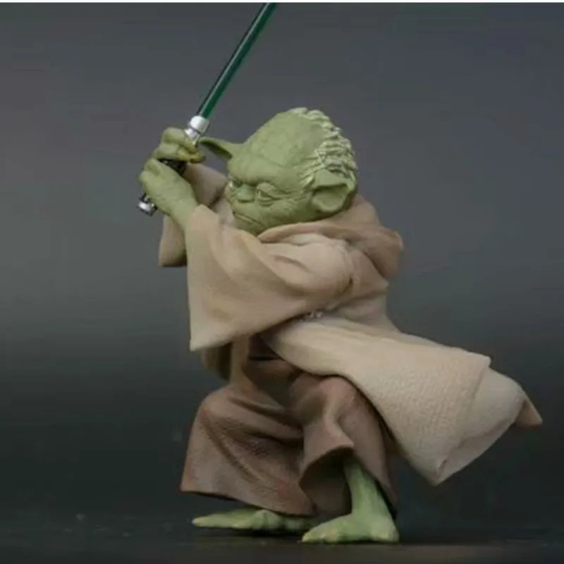 13cm Plastic Star Wars Mandalorian Master YODA with Sword Action Figure Toys - view 3