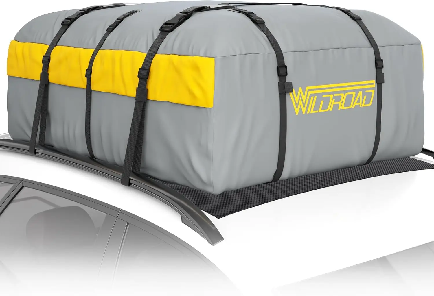 

21 Cubic Feet Waterproof Rooftop Cargo Bag with Anti-Slip Mat and Straps for All Cars SUVs